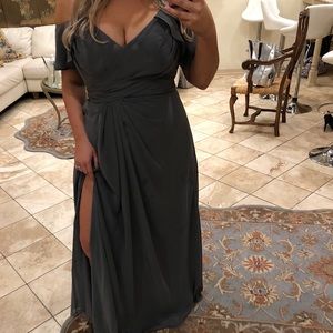 Steel gray azazie dress
